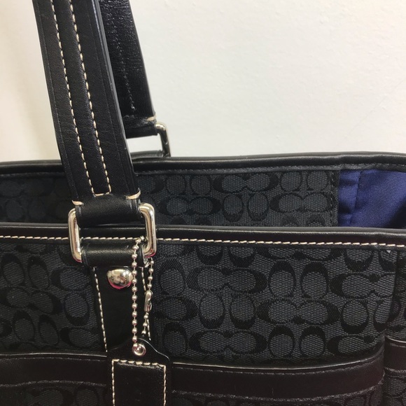 COACH Voyage Signature Zipup Tote/Diaper Bag Black - Picture 4 of 16